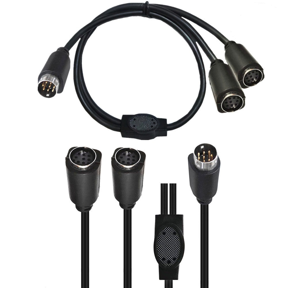 Mini Din 8-Pin Male to Dual Female Y Splitter Audio Cable 0.5m