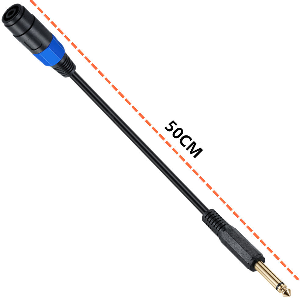 1/4" 6.35mm TS Male Speaker Cable with Twist Lock 0.5m