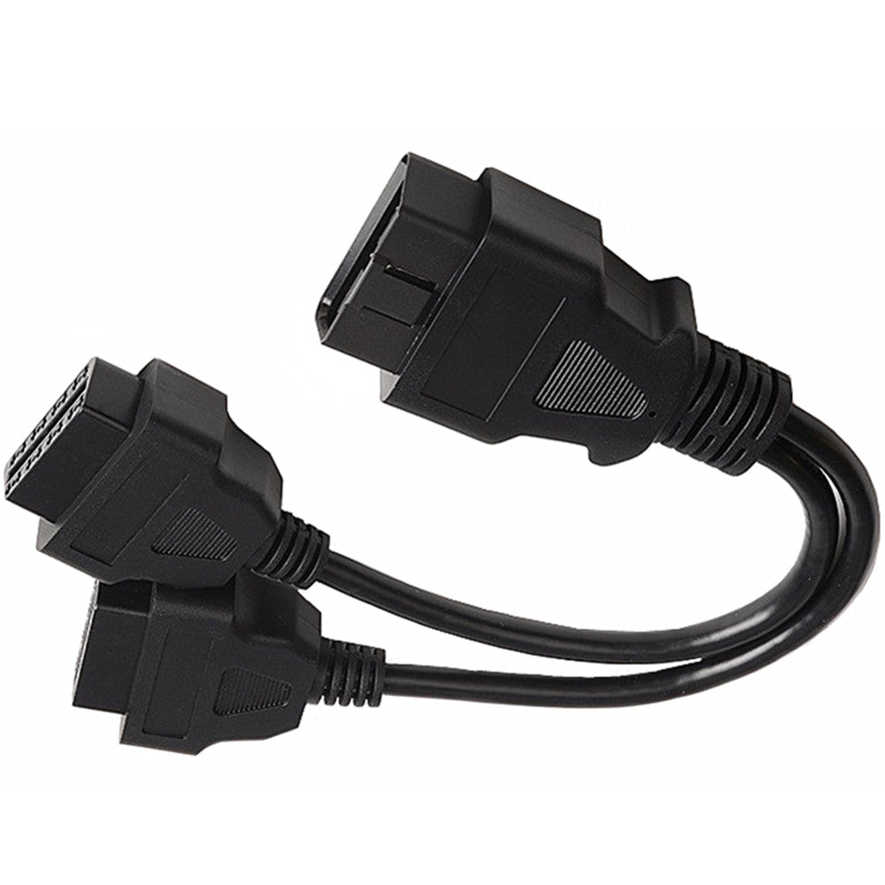 OBD2 OBD II 16Pin Male to Dual Female Splitter Cable 0.3m