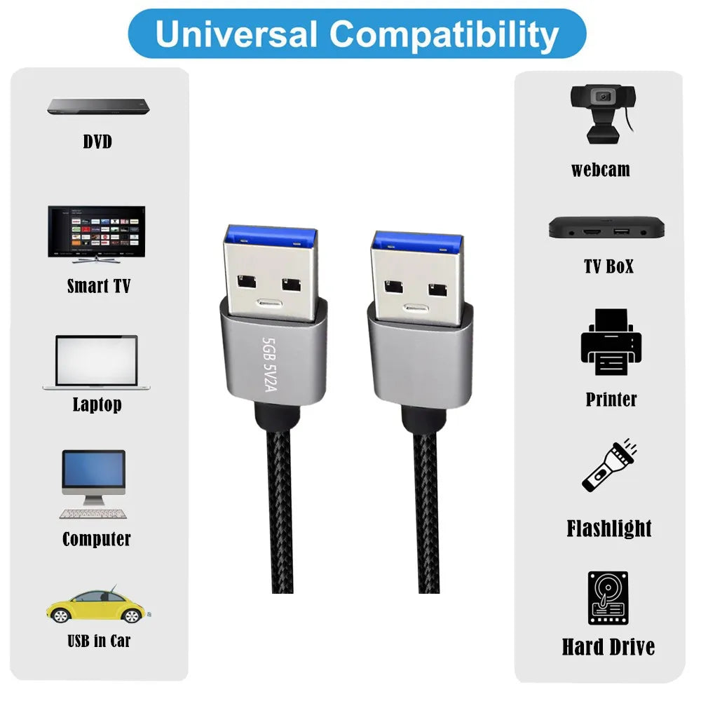 USB 3.0 A Male to USB 3.0 A Male Data Transfer Cable