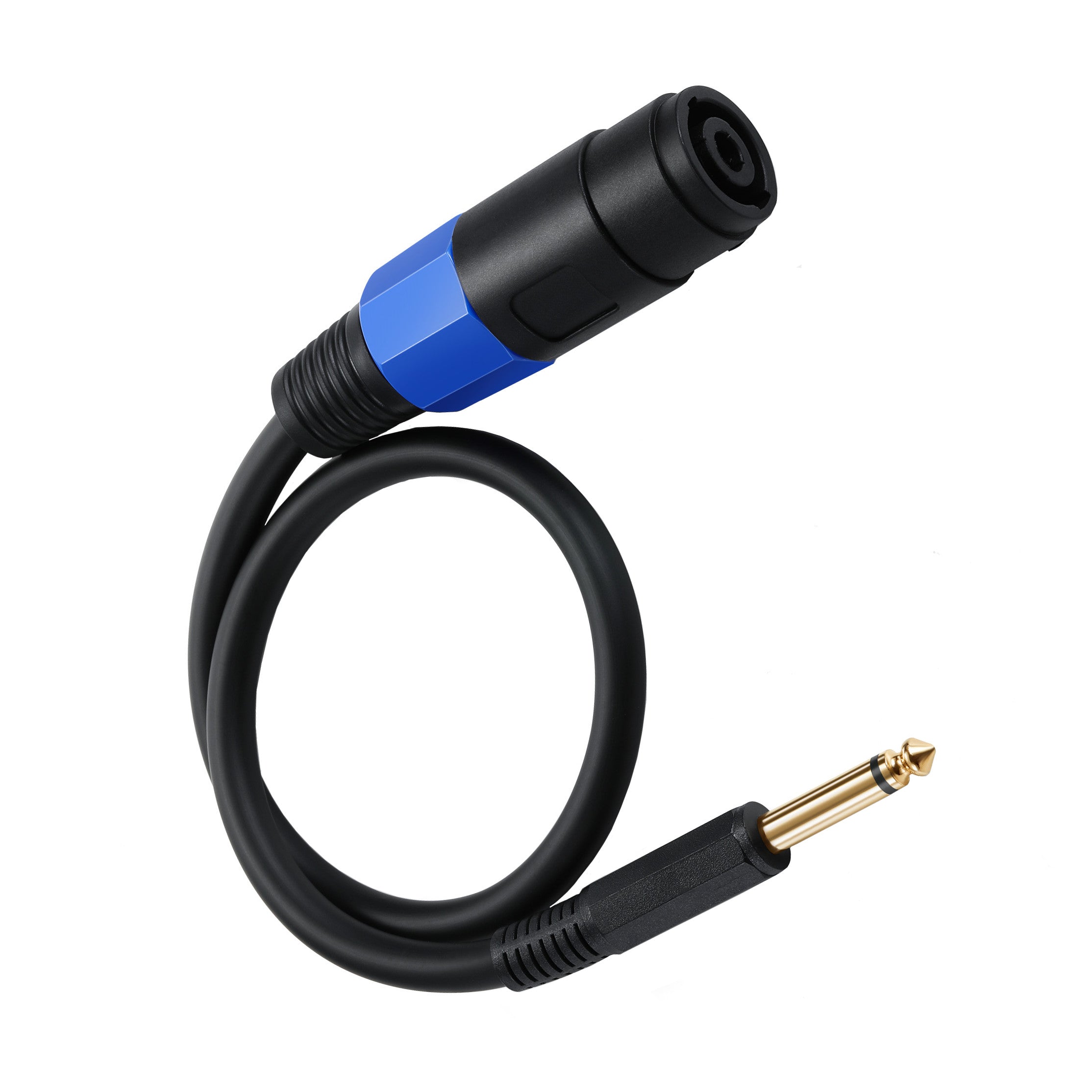 1/4" 6.35mm TS Male Speaker Cable with Twist Lock 0.5m