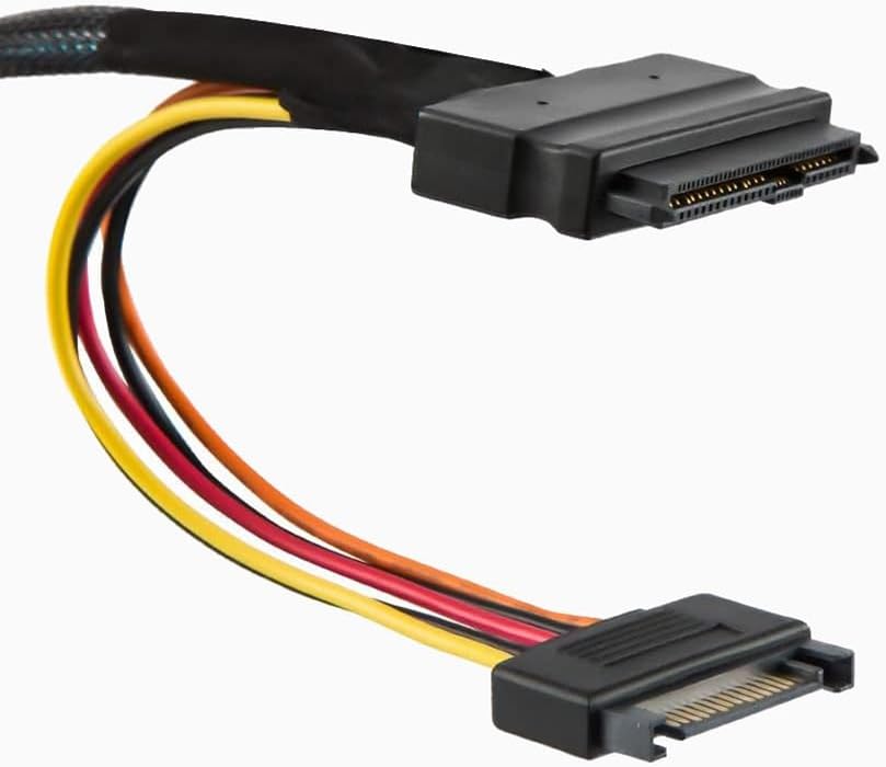 Slimline SAS MCIO 8i 74P Connection to 2-SFF 8639+15P with Power Supply Data Sever Cable