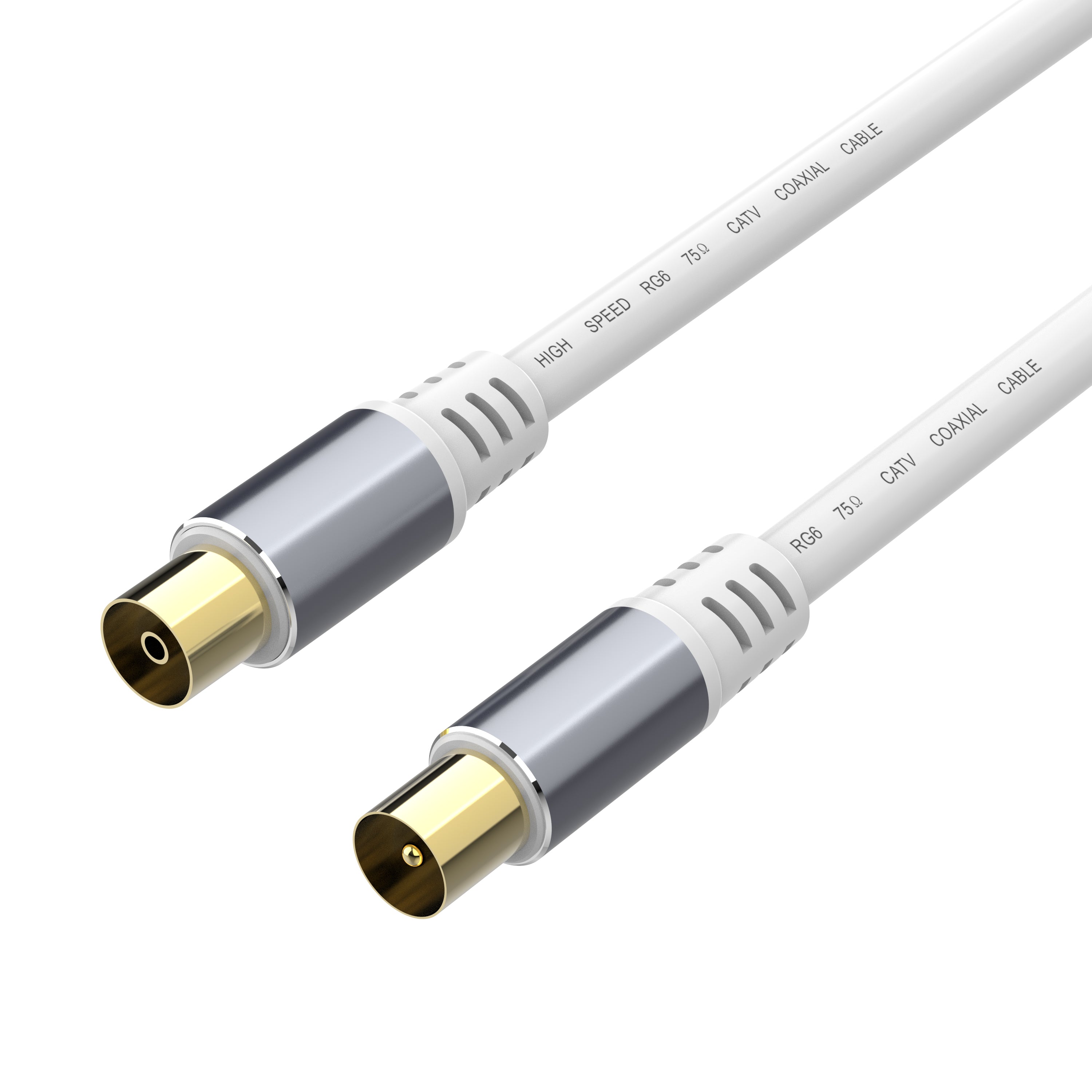 TV Aerial Cable | Male to Female Plug Coaxial Extension Lead | Antenna AV Lead for Digital and Analogue Signal Transmission 1.8m