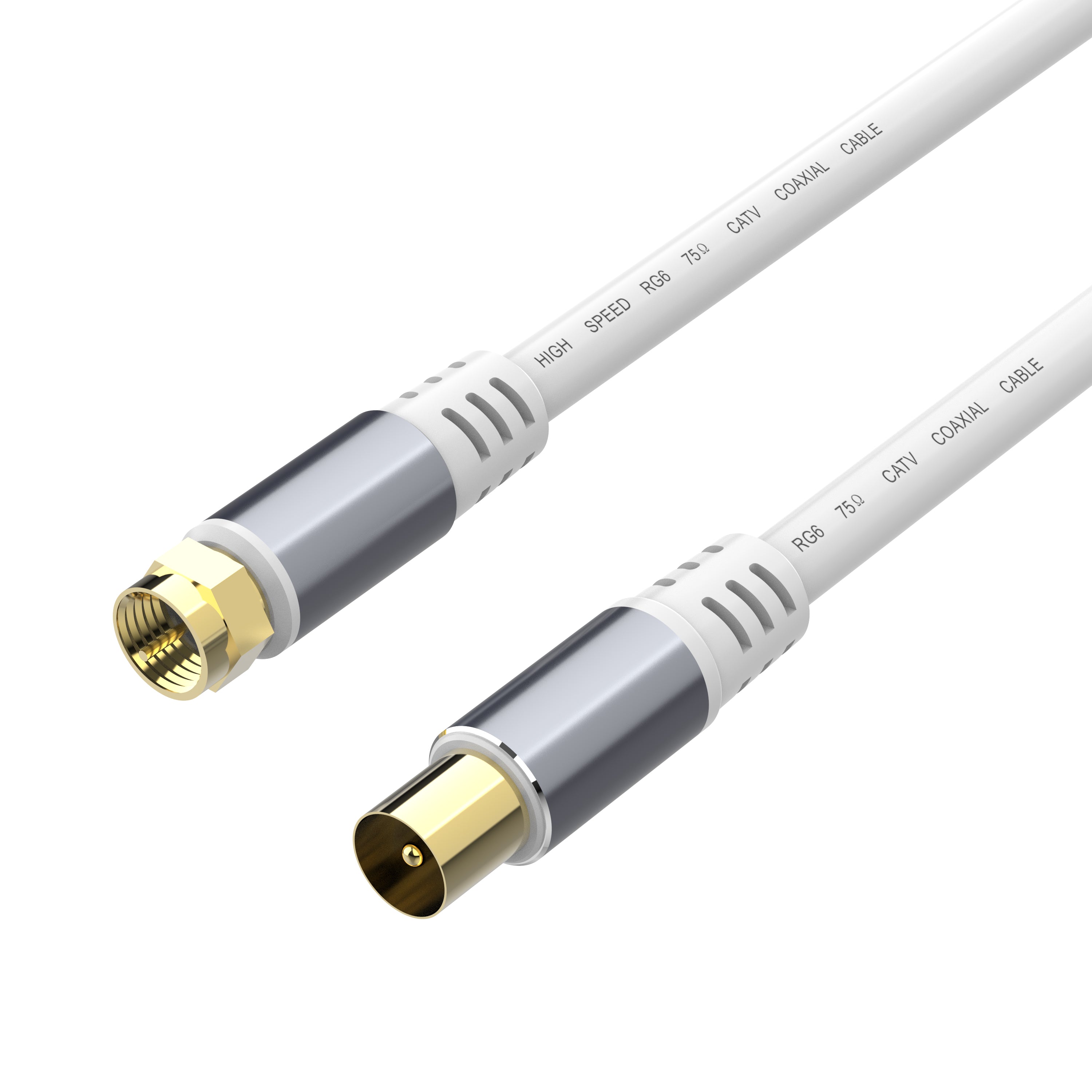 Coaxial Aerial F Type Male to RF TV Male Cable for Antenna, Satellite, Digital Radio, DVD,TV | TV to F Connector