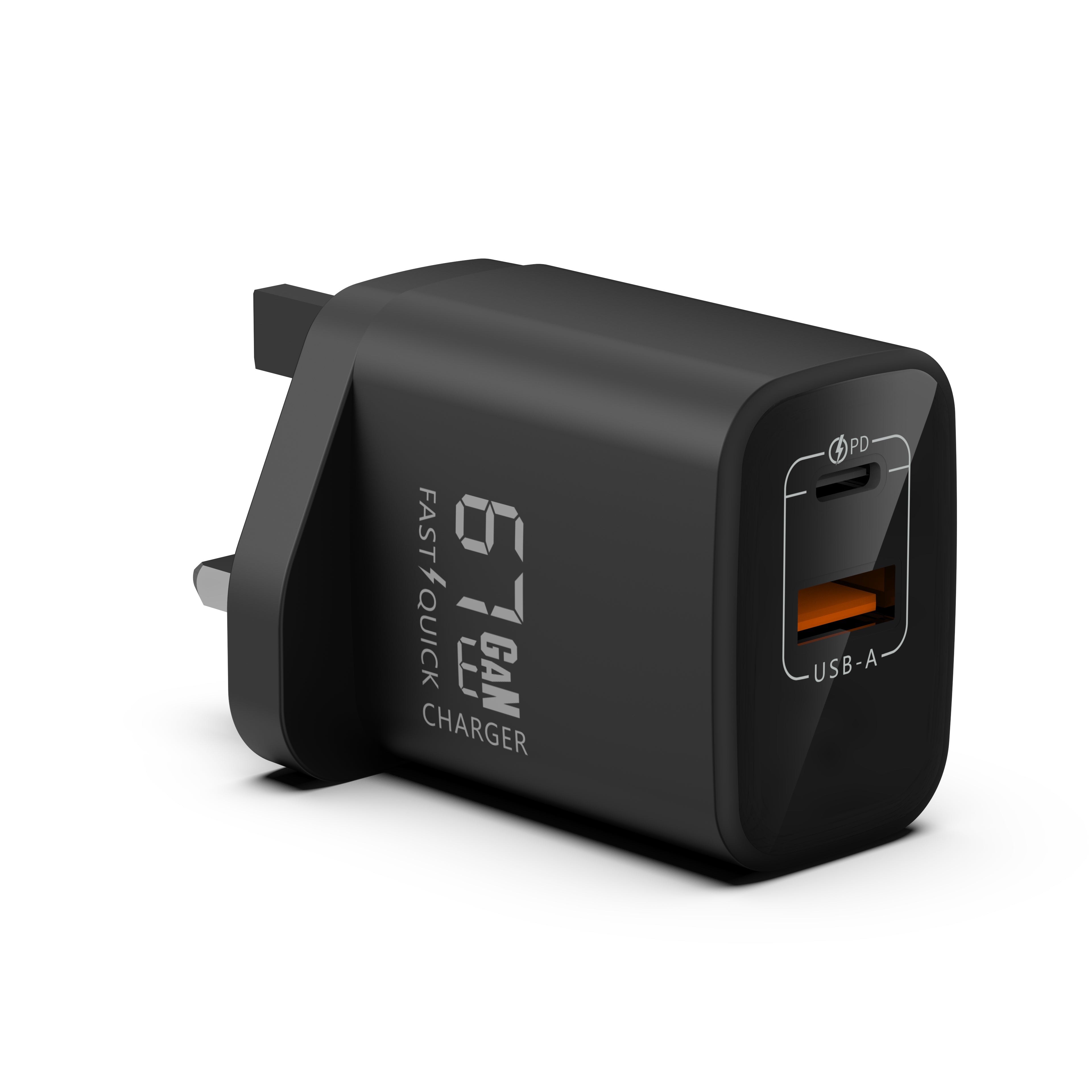 67W USB C Charger Plug, 2 Ports Type C PPS PD 3.0 Fast Power Adapter | UK Wall Plug Travel Charger