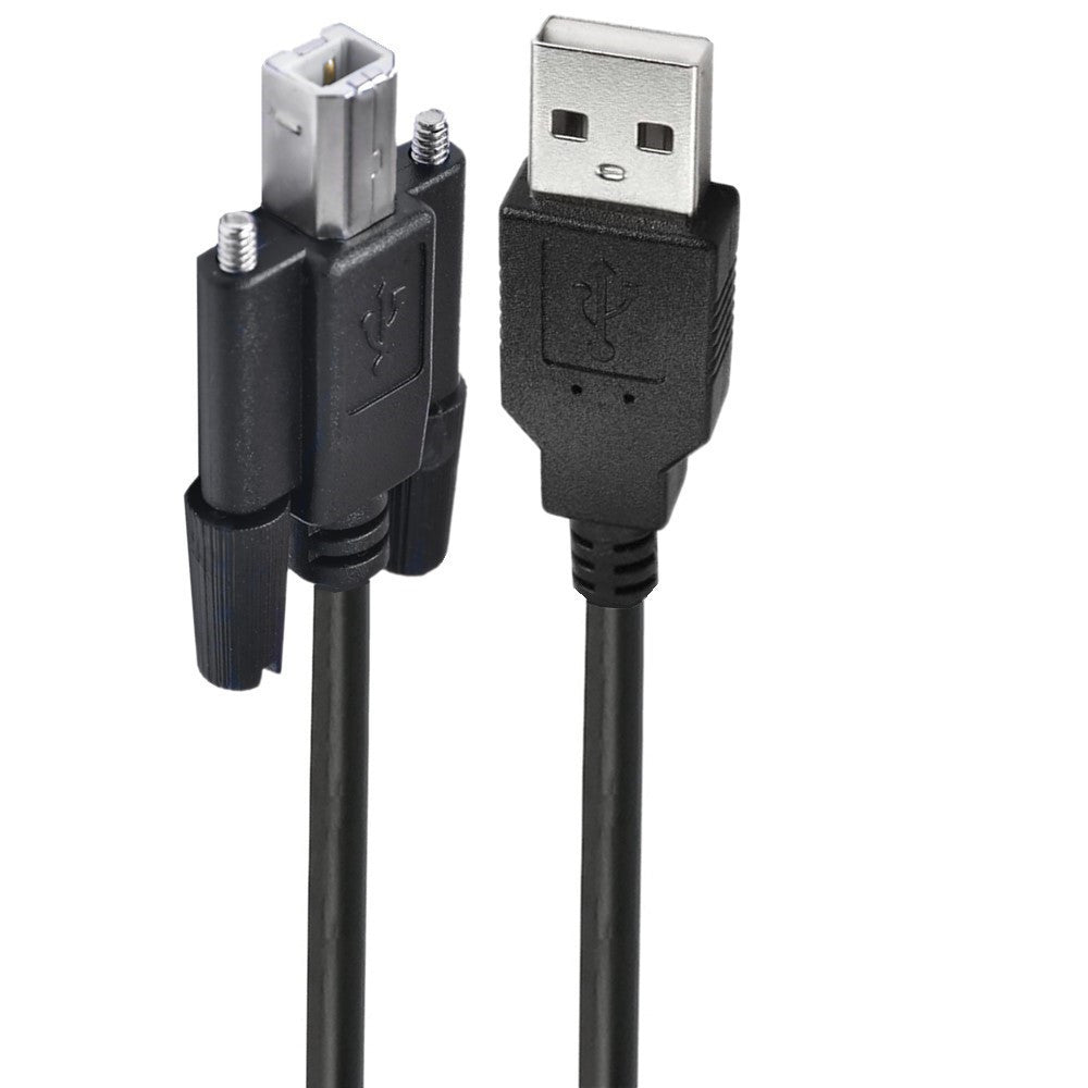 USB 2.0 Printer Cable, USB A Male to USB B Male Screw Panel Mount Cable