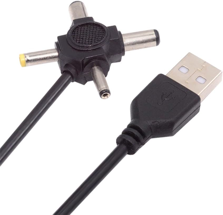 USB 2.0 A Male to 5.5x2.5mm, 5.5x2.1mm, 4.0x1.7mm, 3.5x1.3mm DC Power Plug Barrel Connector Charging Cable 5V