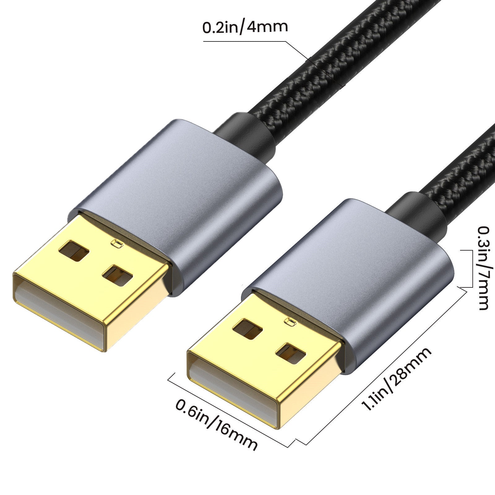 USB 2.0 AM Cable, Type A Male to Type A Male Extension Cable 480Mbps