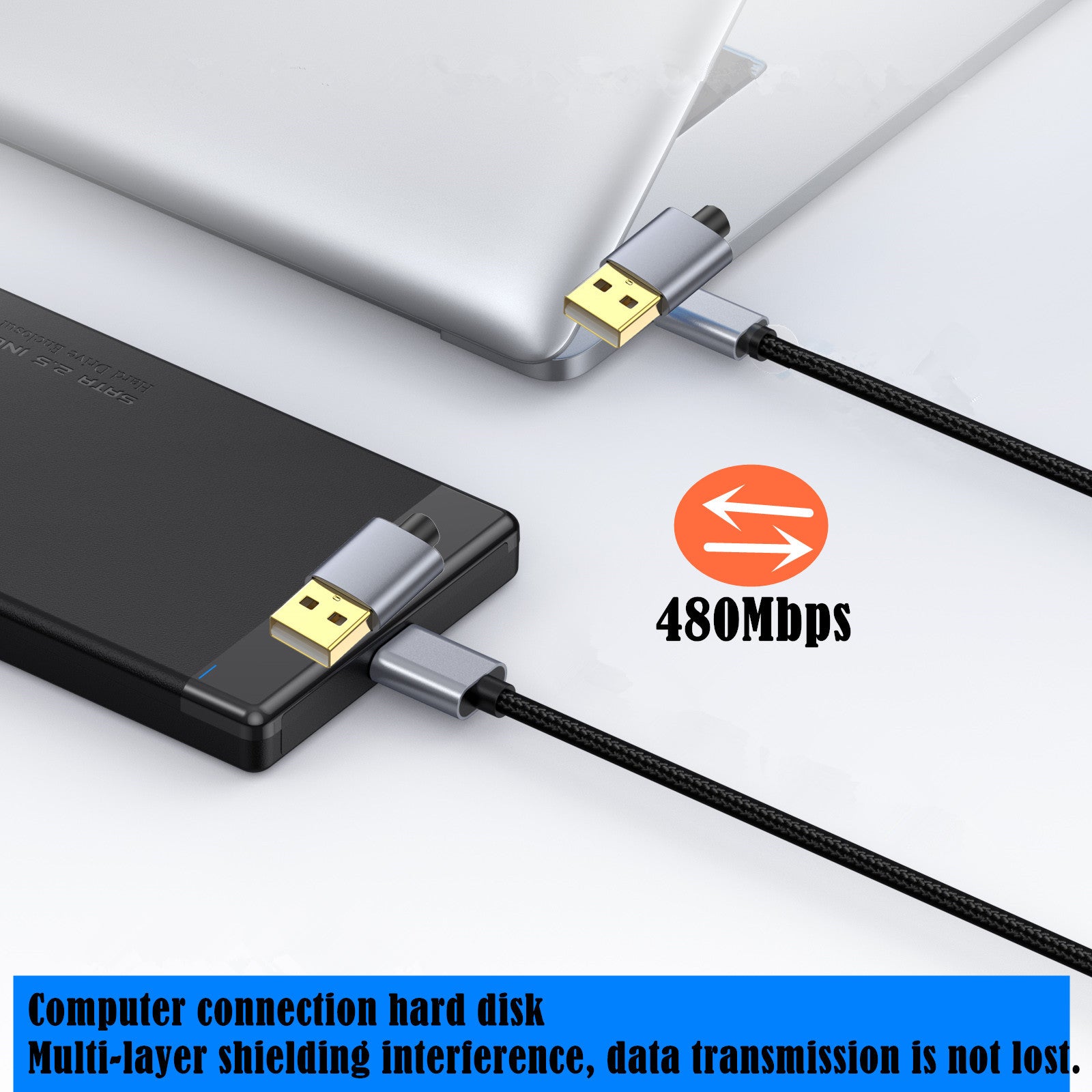 USB 2.0 AM Cable, Type A Male to Type A Male Extension Cable 480Mbps