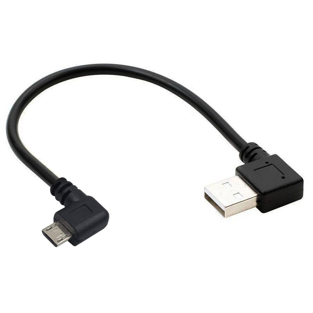 USB 2.0 Type A to Micro B 5Pin Male Data Charging Cable | Left to Right Angle