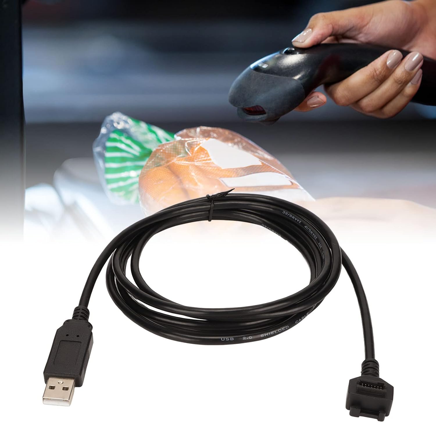 USB Cable for Verifone VX820 VX810, Dual 14 Pin IDC to USB AM 480 Mbps USB Type B Scanner Cable