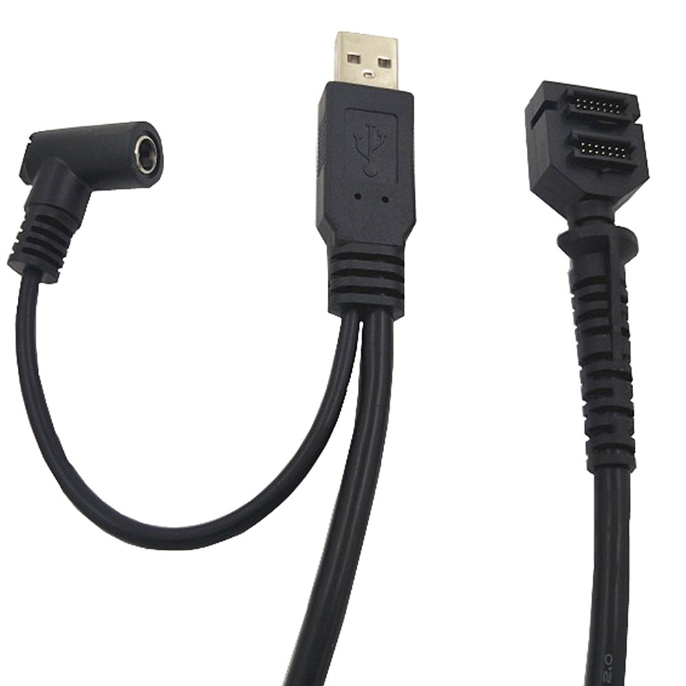 USB Scanner Cable, Dual 14Pin IDC DC5521 Female Power Supply to USB 2.0 AM Connector for Verifone VX805 VX820