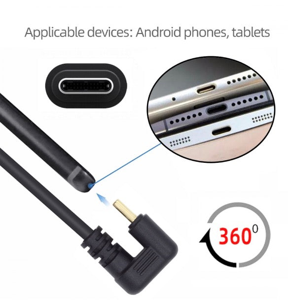 USB 3.0 A Male to USB-C 3.1 Male U Angled Data Charging Extension Cable