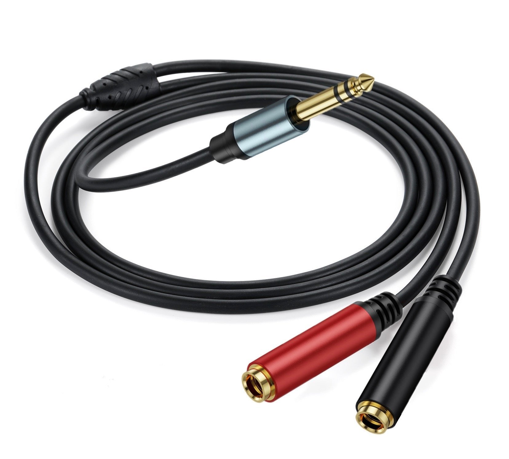 6.35mm (1/4 inch) Jack Y Splitter Cable, 6.35mm TRS Stereo Male to Dual 6.35mm TRS Female Jack Cord