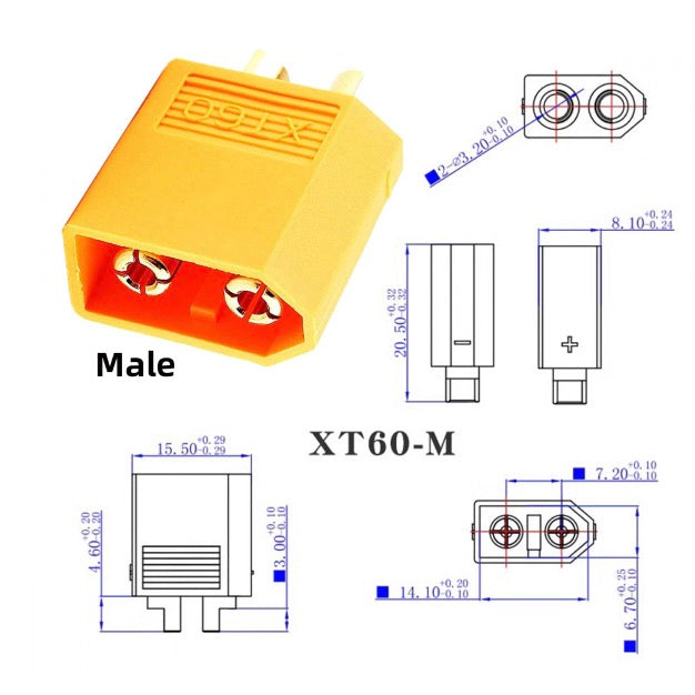 XT60 Male SC100 Protocol to DC 5.5x2.5mm Female Fast Charging Adapter