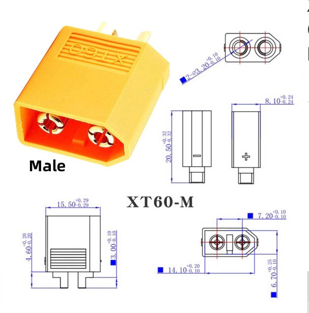 XT60 Male SC100 Protocol to XT60 Female Fast Charging Adapter