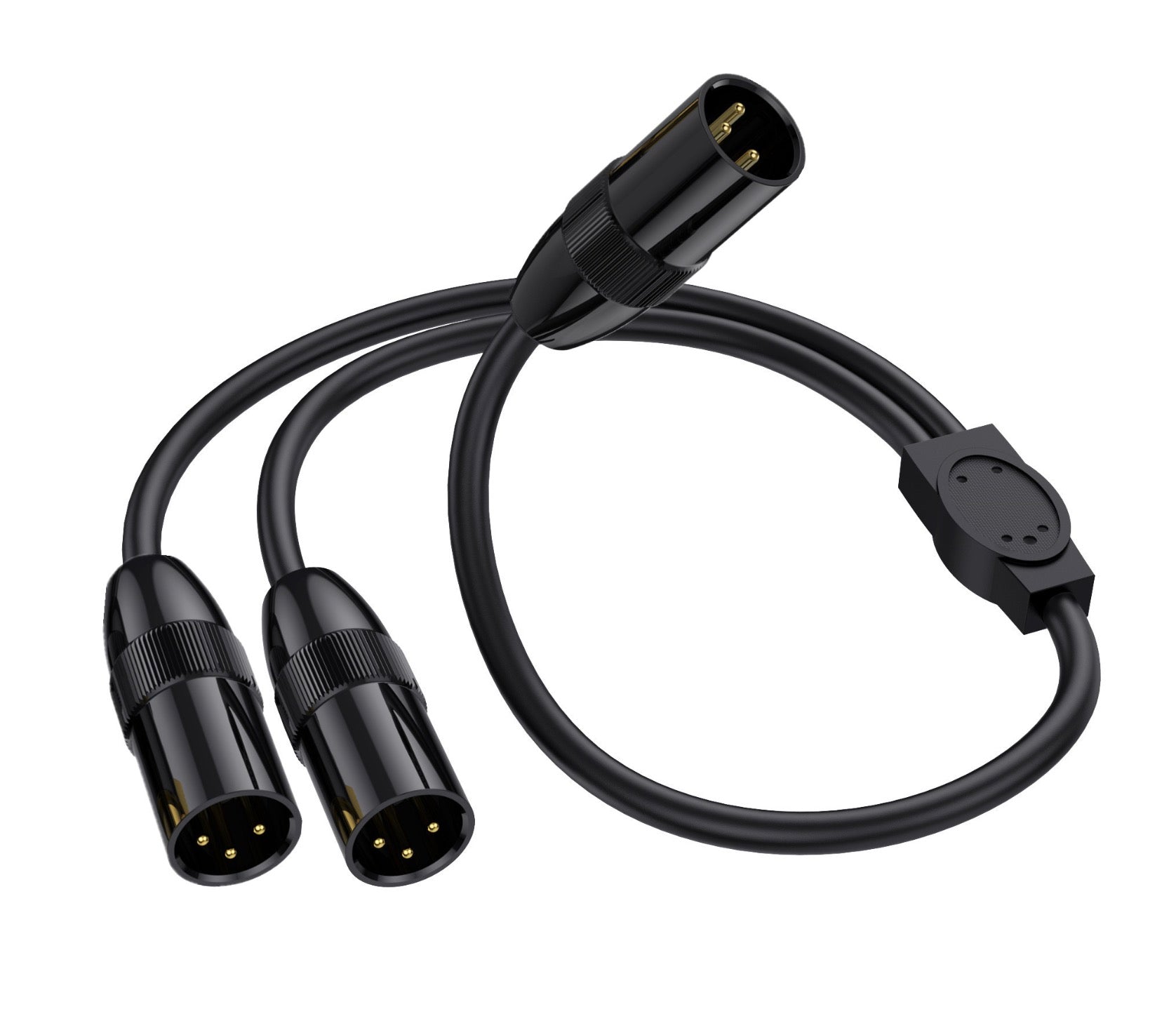 XLR 3Pin Y Splitter | XLR Male to Dual XLR Male Cable Balanced Microphone Audio Connector