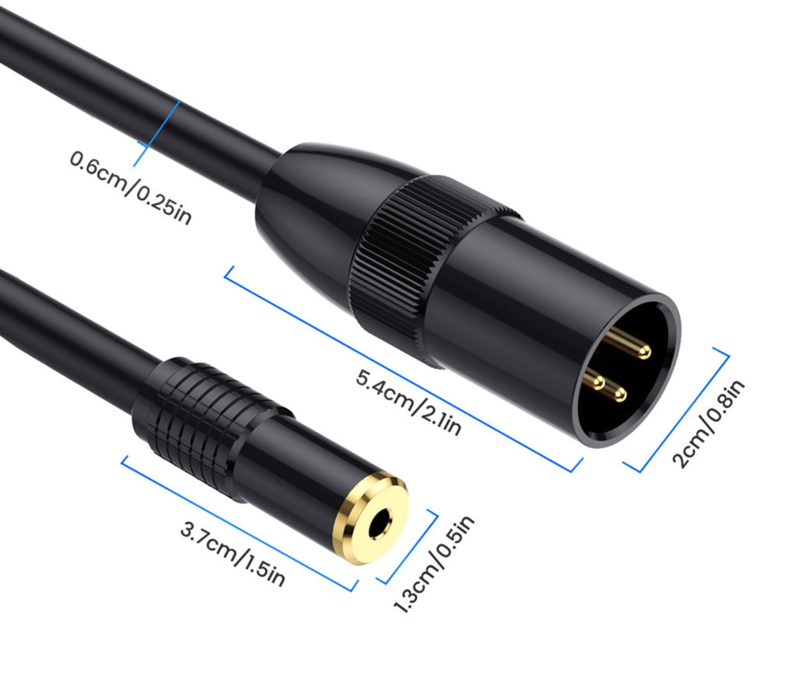 3.5mm Female to XLR 3Pin Male Stereo Audio Extension Cable for Camcorder, Recorder, Mixer