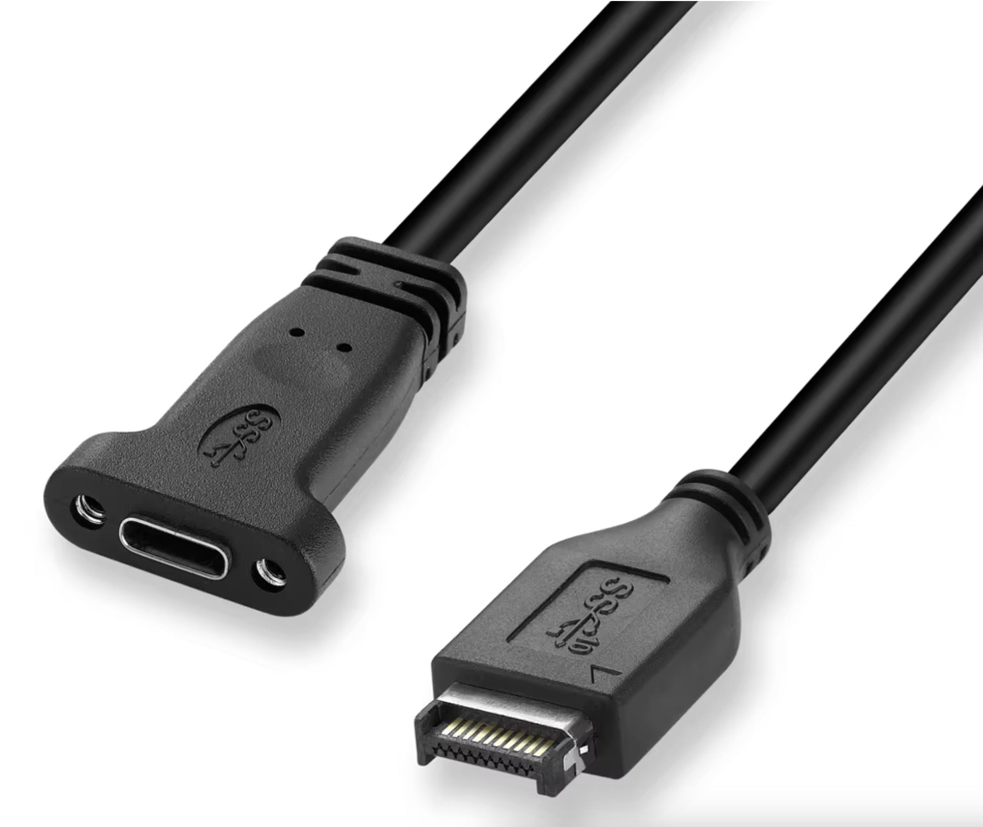 USB 3.1 Type E Male to USB Type C Female Cable with Bracket Panel