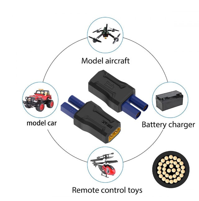 XT60 Male SC100 Protocol to EC5 Male Fast Charging Adapter