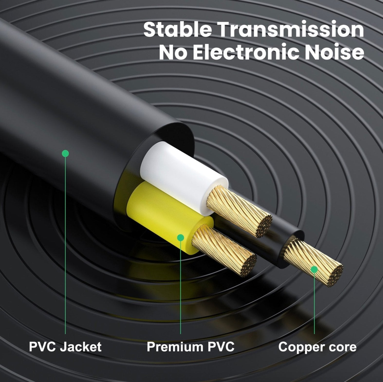 3.5mm to 6.35mm Cable, 3.5mm 1/8" TRS to Dual 6.35mm 1/4" TS Mono Y Splitter for Mixer, Amplifier