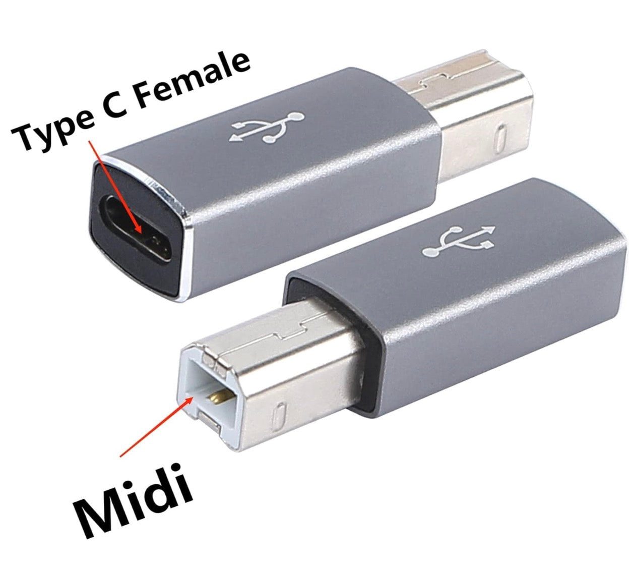 USB C to USB 2.0 B MIDI Adapter Printer Connector for Printers,Midi Keyboard,Electronic Music Instrument