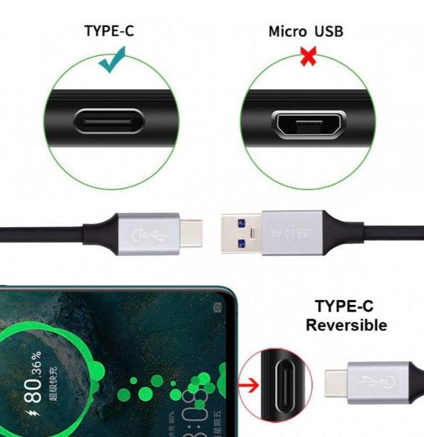 USB 3.0 to USB C Cable, Type A Male to Type C Male Stretch Coiled Cable