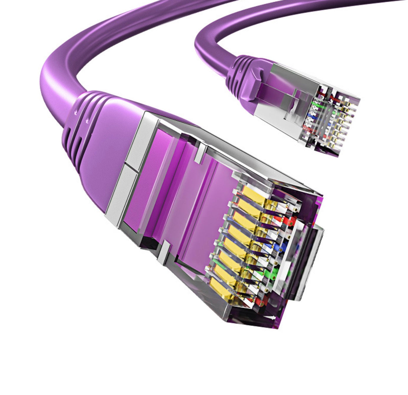 Cat7 Network Cable, RJ45 Male to Male Patch Ethernet Lan Cable | 10Gbit/s, 600MHz | Purple