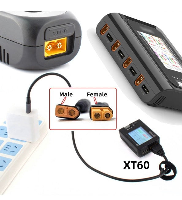 XT60 Male SC100 Protocol to EC5 Male Fast Charging Adapter