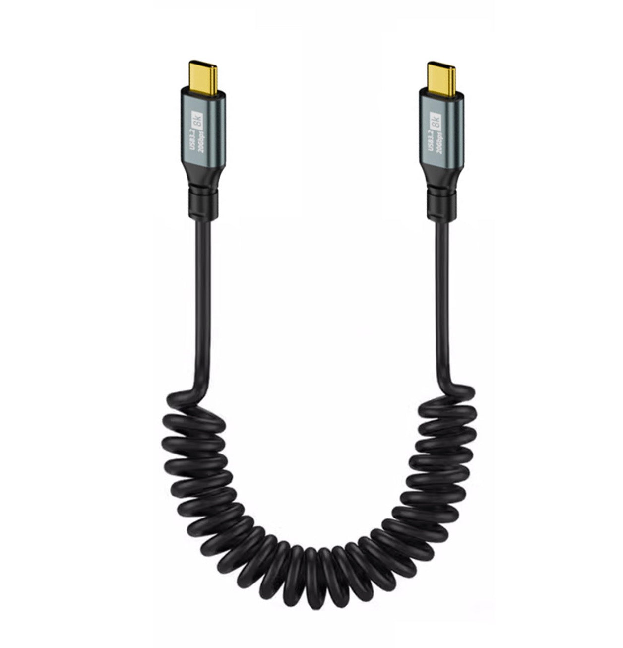 USB C to USB C Data PD Fast Charging Coiled Cable | 100W 20Gbps