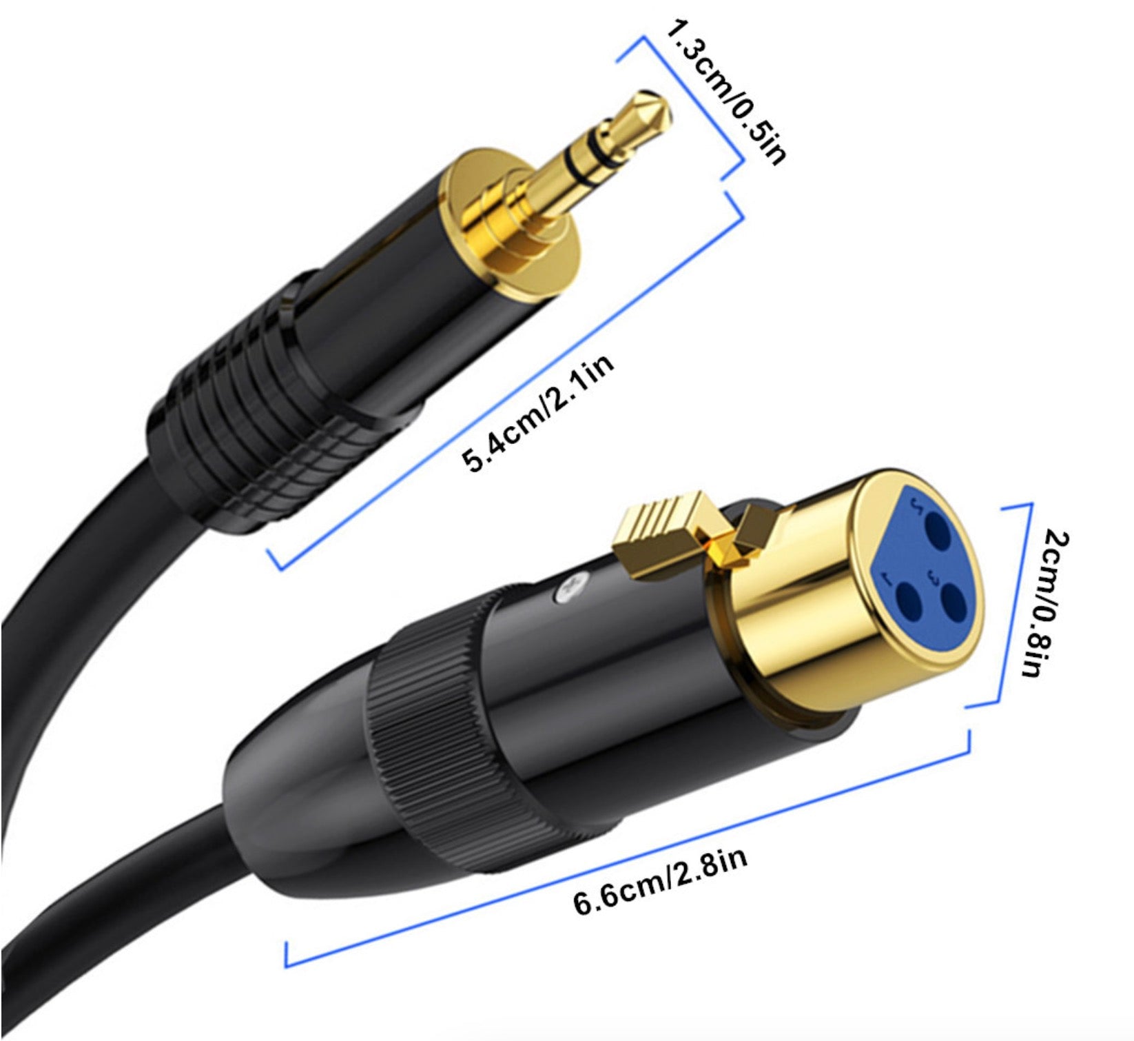 3.5mm to XLR Audio Cable | 3.5mm (1/8 Inch) TRS Stereo Male to XLR 3Pin Female Microphone Interconnect Extension Cable