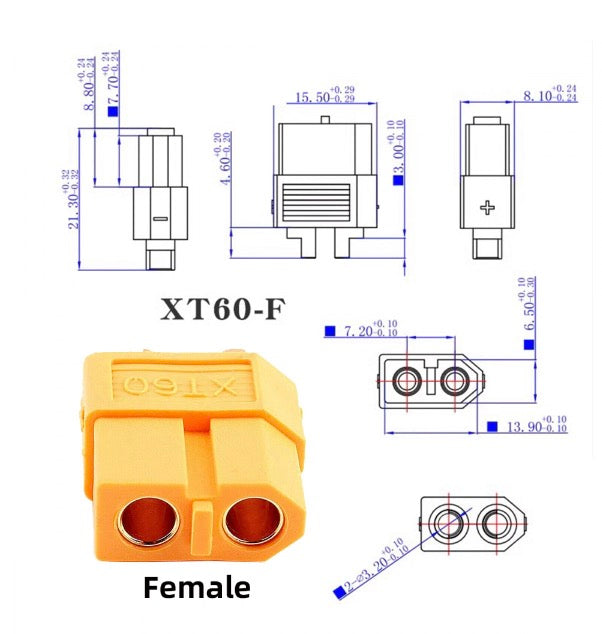 XT60 Female SC100 Protocol to DC 7.9x5.4mm Female Fast Charging Adapter