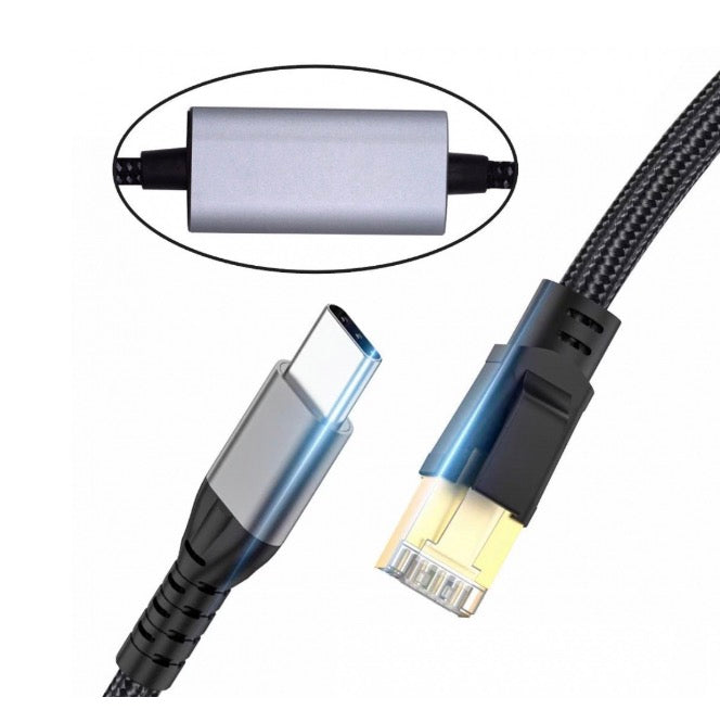 USB C to Ethernet Cable, Type C to RJ45 Male 1000Mbps Gigabit Lan Network Connector