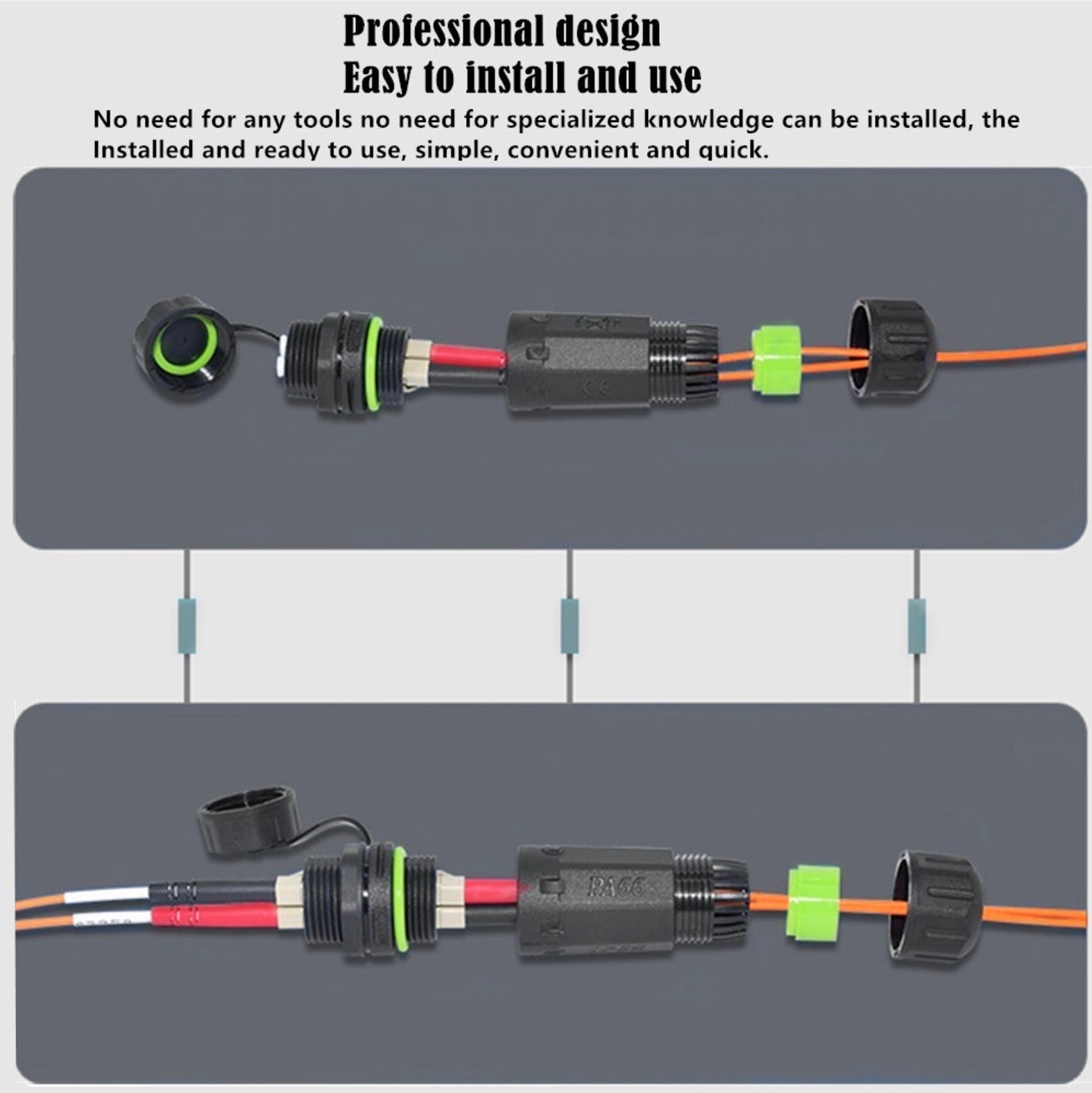 IP68 Waterproof Fiber Optical Coupler, SC-SC Mono Outdoor Extender for Optic Network Lan Patch Panel