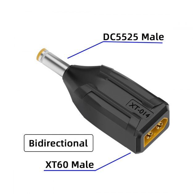 XT60 Male SC100 Protocol to DC 5.5x2.5mm Male Fast Charging Adapter