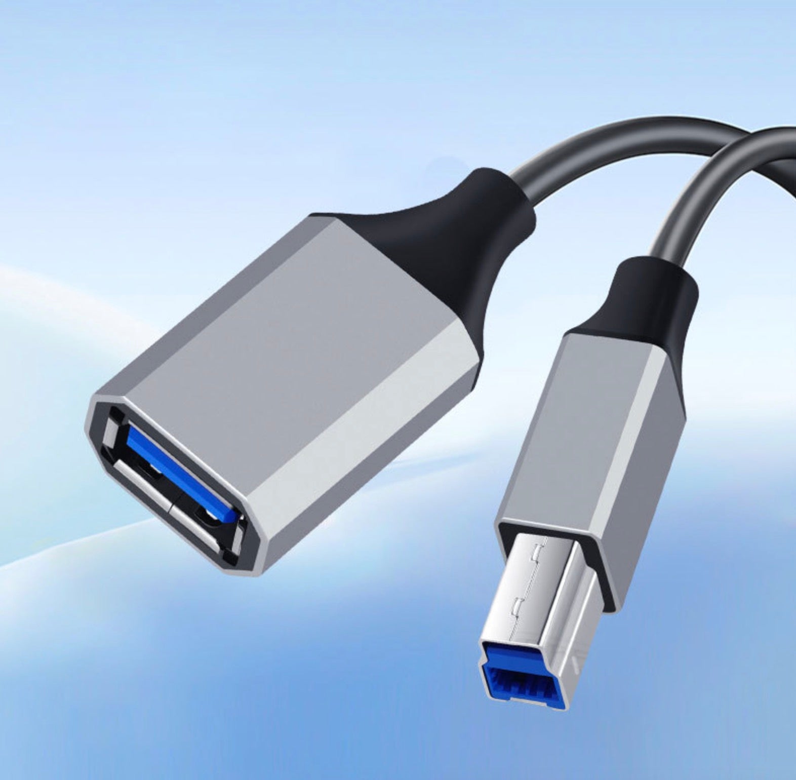 USB 3.0 Type A Female to Type B Male Data Charging Extension Cable