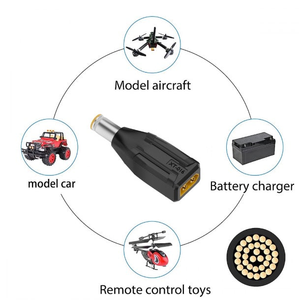 XT60 Male SC100 Protocol to 7.9x5.4mm Male Fast DC Charging Adapter Connector