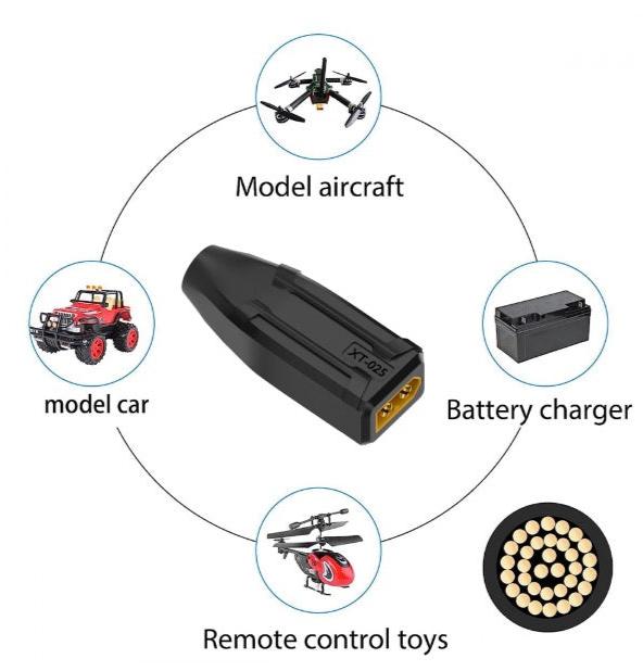 XT60 Male SC100 Protocol to DC 5.5x2.1mm Female Fast Charging DC Adapter