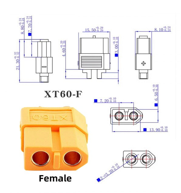 XT60 Female SC100 Protocol to DC 5.5x2.1mm Male Fast Charging Adapter