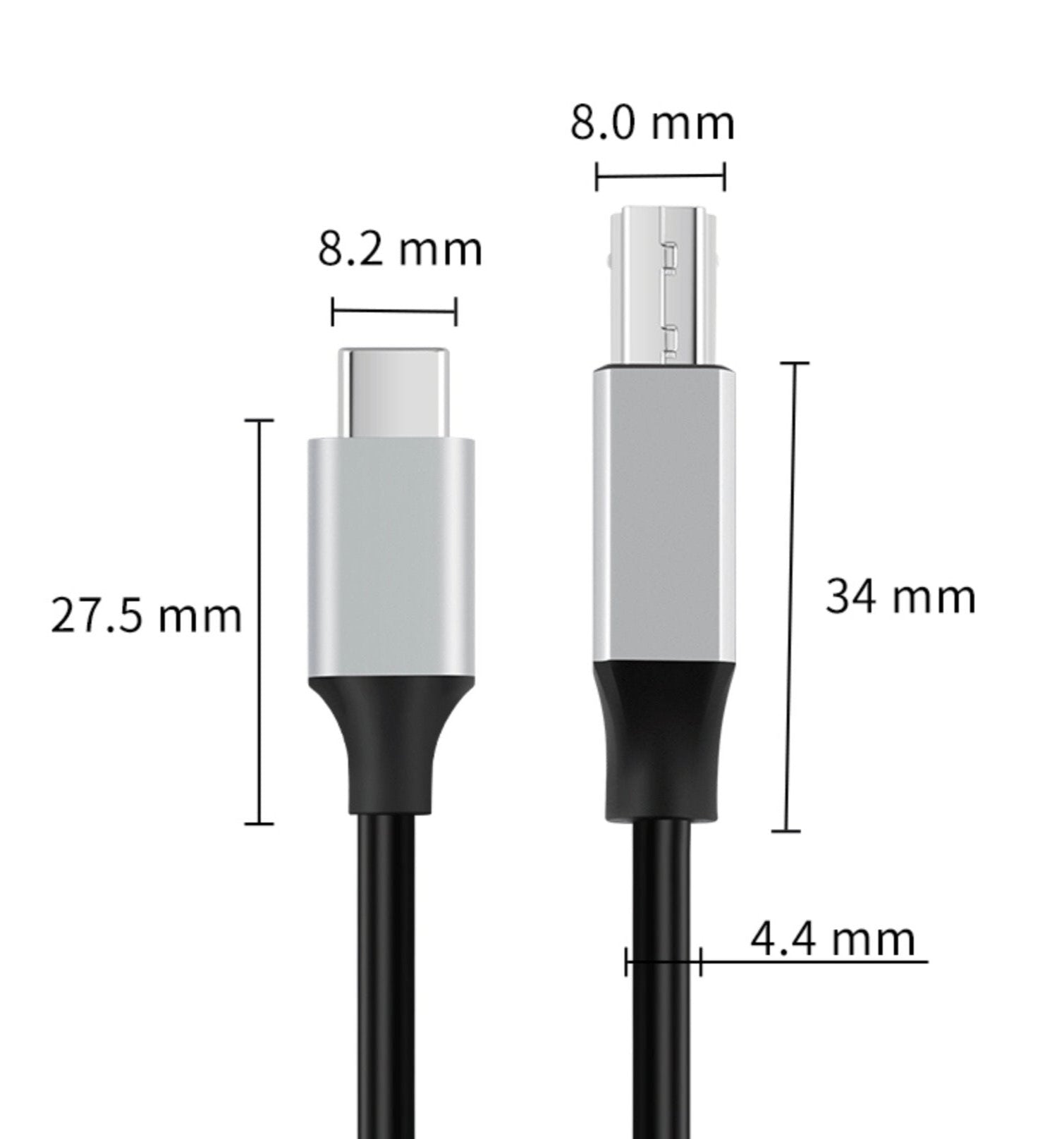 USB C to USB Type B 3.0 SuperSpeed 5Gbps Printer Scanner Cable