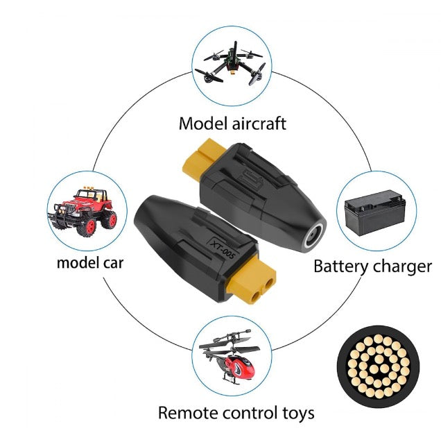 XT60 Female SC100 Protocol to DC 5.5x2.1mm Female Fast Charging Adapter