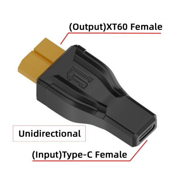 XT60 Female SC100 Protocol to Type-C Female Fast Charging Adapter