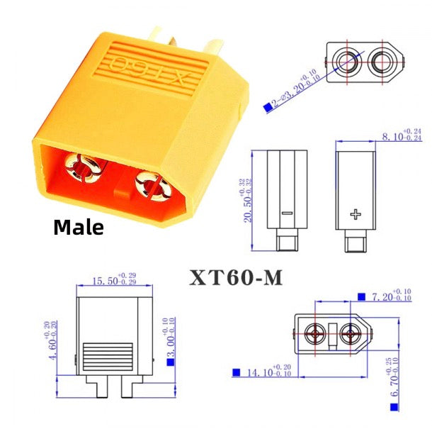 XT60 Male SC100 Protocol to DC 7.4x5.0mm Male Fast Charging Adapter