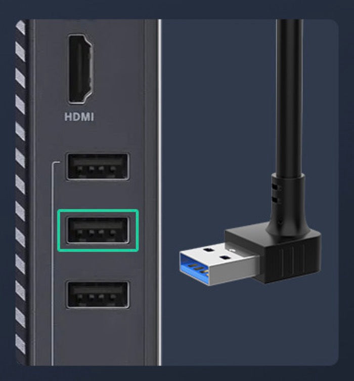 USB 3.0 Cable, A Male to A Female Panel Mount Extension Connector | Up Angle