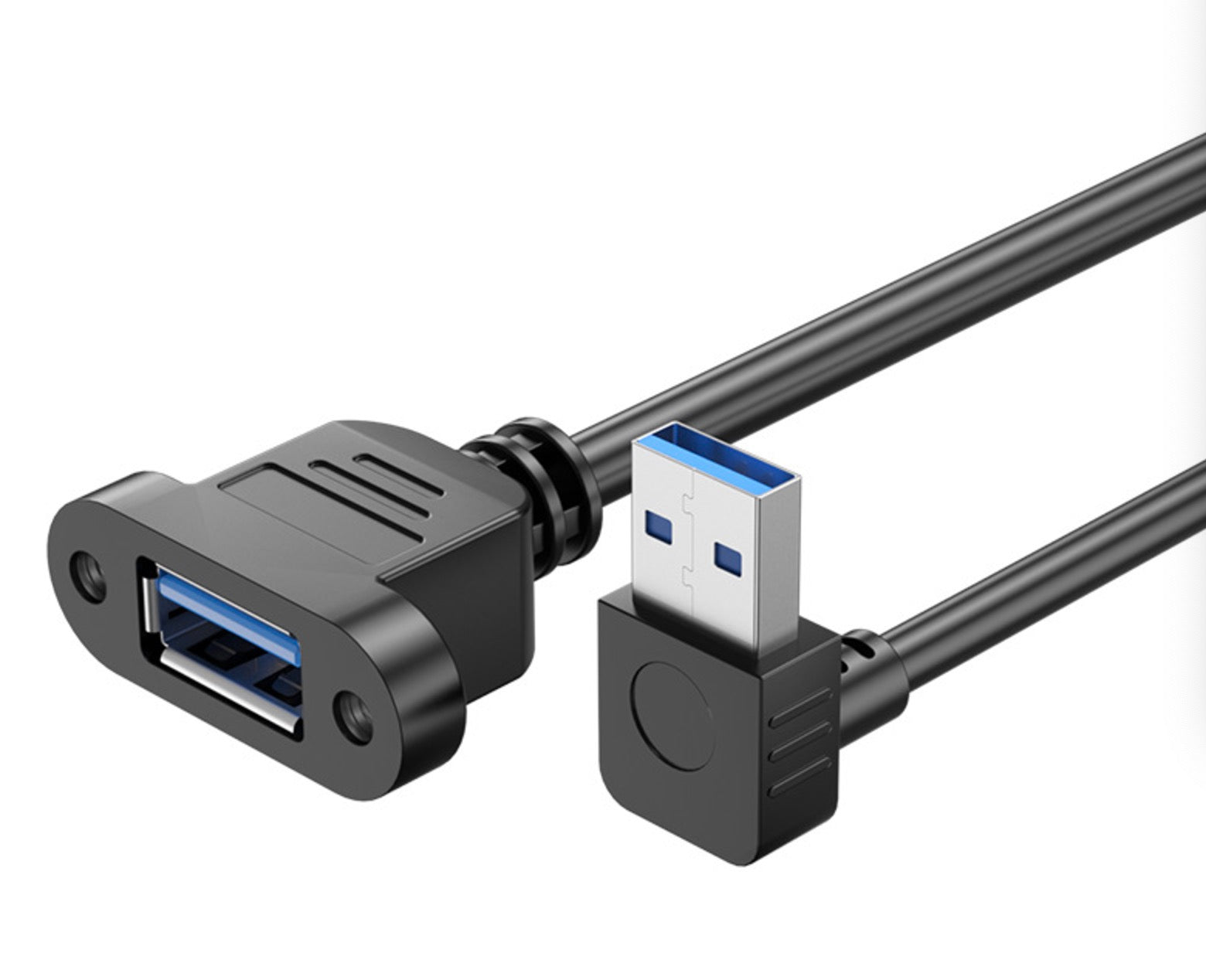 USB 3.0 Cable, A Male to A Female Panel Mount Extension Connector | Up Angle