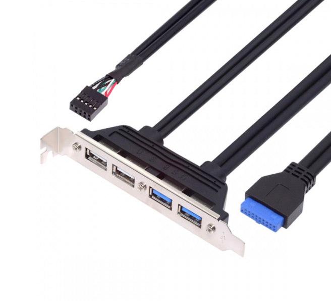 USB 3.0 Internal Female Mount Panel to 9pin 19pin 20pin Motherboard Baffle Cable with PCI Panel Mount