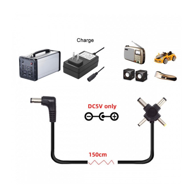 DC 5.5mm Plug to 5.5x2.5mm, 5.5x2.1mm, 4.0x1.7mm, 3.5x1.3mm DC Power Plug Barrel Connector Charging Cable 5V