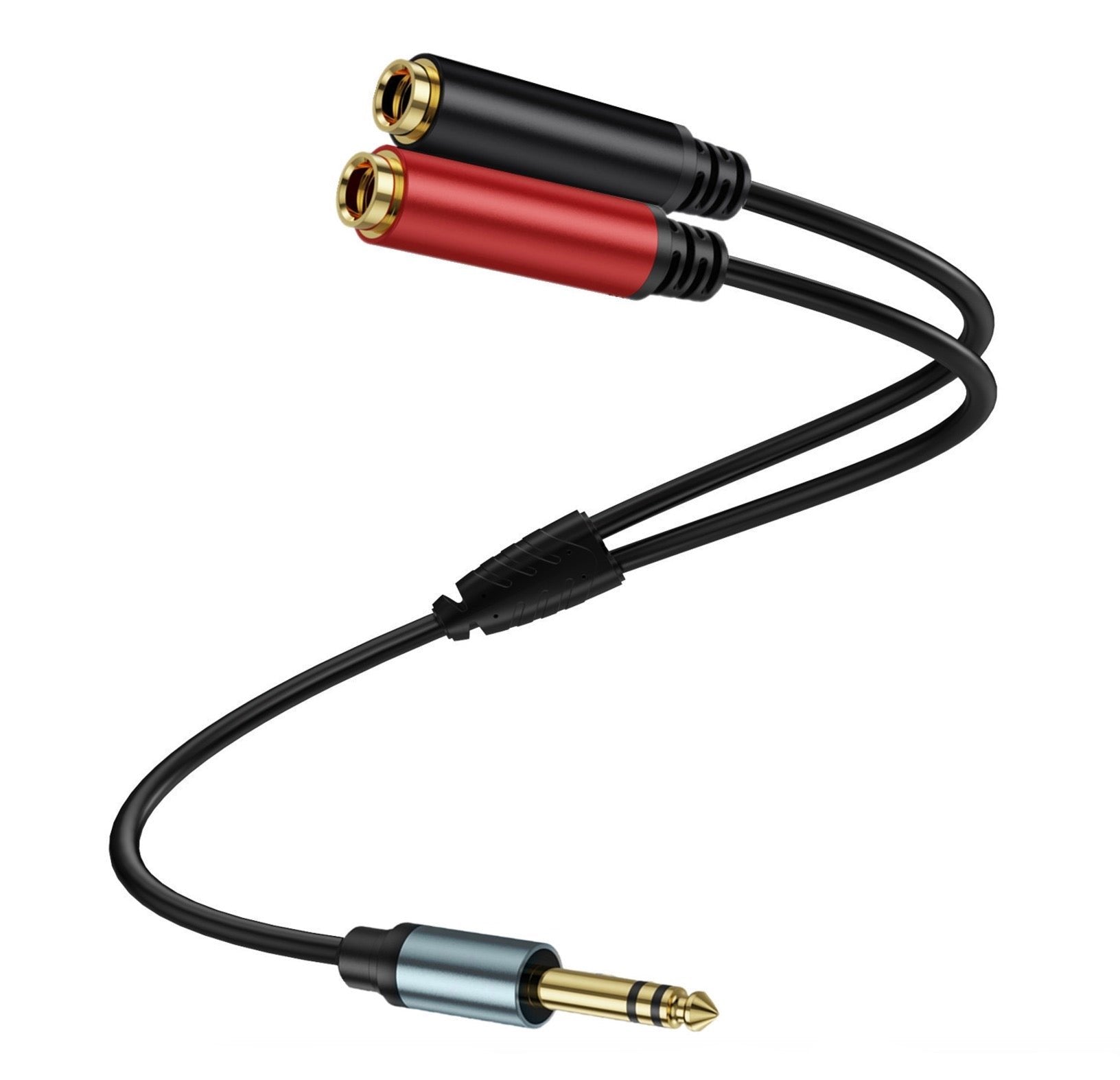 6.35mm (1/4 inch) Jack Y Splitter Cable, 6.35mm TRS Stereo Male to Dual 6.35mm TRS Female Jack Cord