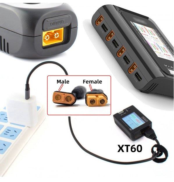 XT60 Female SC100 Protocol to EC5 Female Fast Charging Adapter