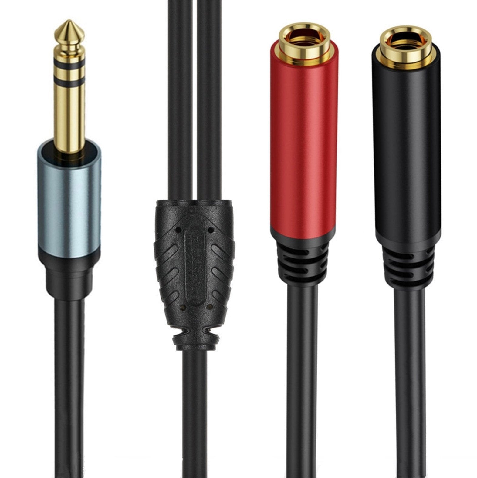 6.35mm (1/4 inch) Jack Y Splitter Cable, 6.35mm TRS Stereo Male to Dual 6.35mm TRS Female Jack Cord